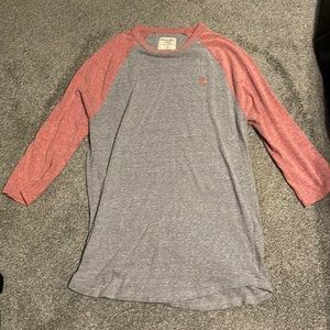 Abercrombie & Fitch 3/4 Sleeve | Red/Grey Heather
